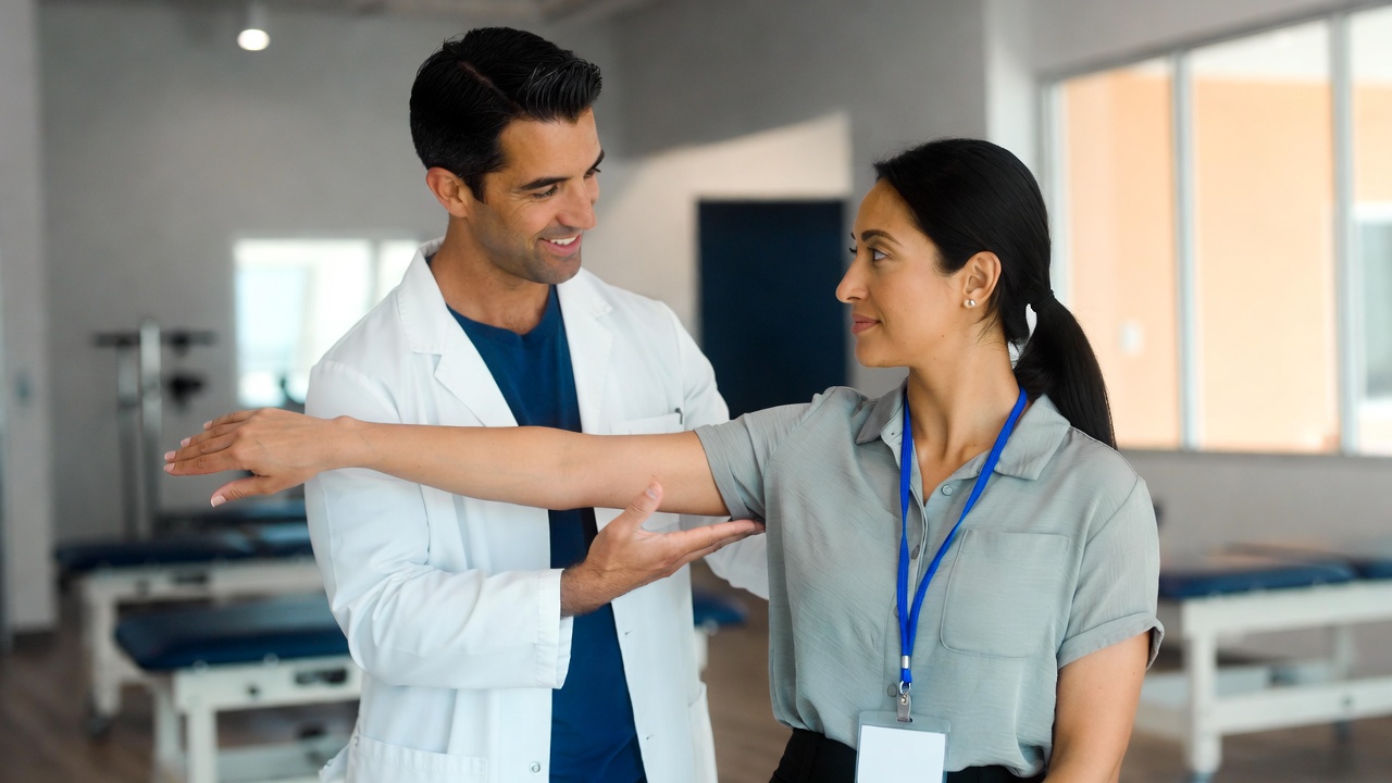 Blue Star Rehabilitation doctor treating an injured patient in Dallas